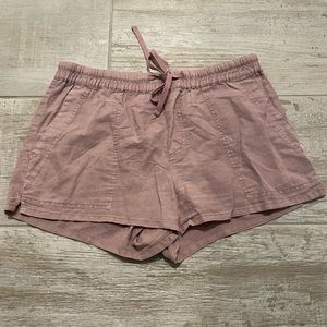 Purple Linen Shorts